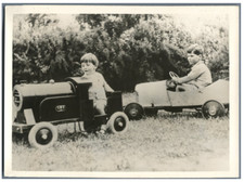 En voiture, les enfants Vintage silver print Tirage argentique  13x18  Cir