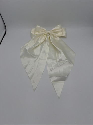 Grand noeud satin blanc - blanc, ivoire