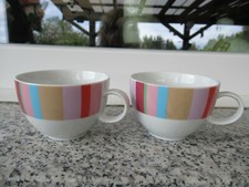 2 TASSES THE Porcelaine  THOMAS LARGE BORD COULEURS