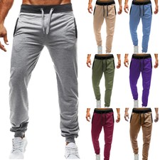 Hommes Pantalon De Jambe Droite Coton Lâche Pantalon De Sport De Jogging /