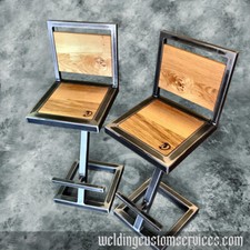 Chaise haute Design Z | Bois Chene| Acier | Fabrication Sur Mesure