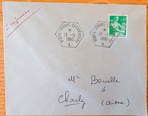 Enveloppe avec oblitération