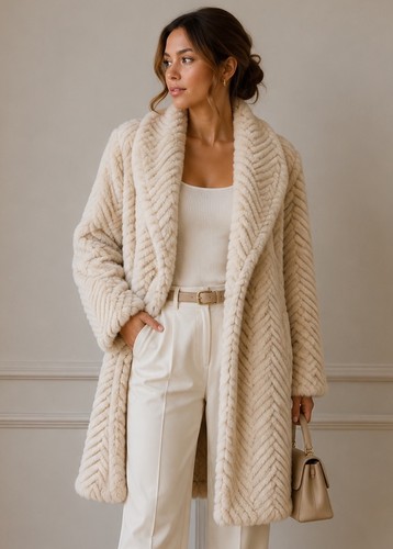 Manteau fourrure - manteau, en