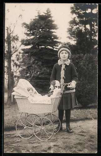 Carte postale photo fille - , avec