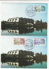 Lot de 2 CARTES POSTALES 1 er jour timbrée EUROPA conseil de l’Europe Strasbourg