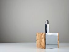 Lampe de table en marbre travertin et métal chromé années 1960