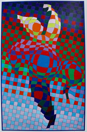 Vasarely affiche 1999 abstrait - vasarely,