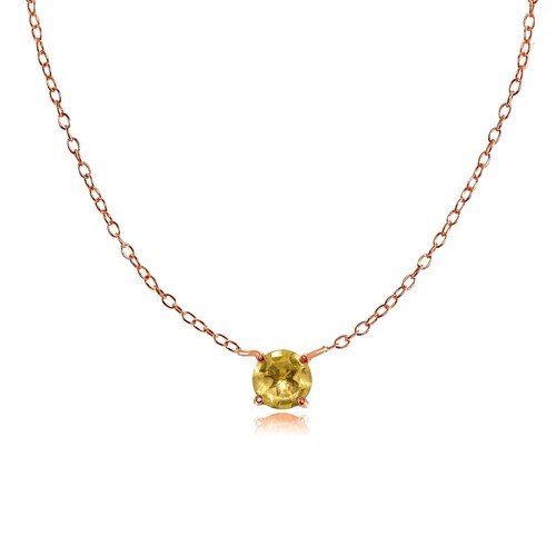 Délicat rond citrine - citrine, collier