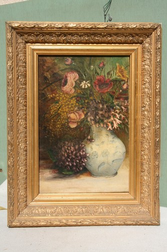 Tableau peinture signé et - h/t,