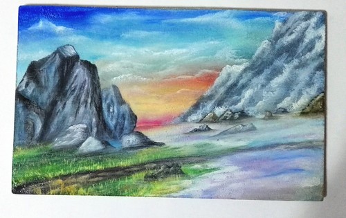Peinture paysage montagne a - montagne,