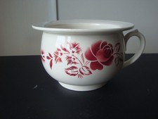 Ancien pot de chambre modèle 9334 faÏence de  DIGOIN  décor floral