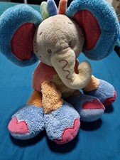 doudou peluche éléphant orange bleu oasis palmier NATTOU