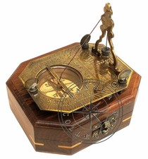Pendule laiton cadran solaire