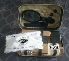 TROUSSE DE TOILETTE pour voyage, Vintage en cuir noir, serpent SOCO tanneur