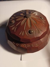 Antique Wooden Faceted Round