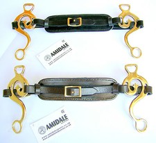 Hackamore Bitless Horse Bit En Laiton Doré Allemand Argenté En Cuir Rembourré