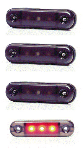 24v rouge led arrière - rouge,