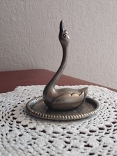 Porte-bagues vintage en métal en forme de cygne