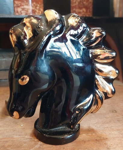 Tête cheval verre - cheval, noir