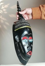 Masque Africain ancien en bois noirci, Senoufo