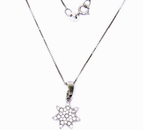 Collier blanc 18kt - or,