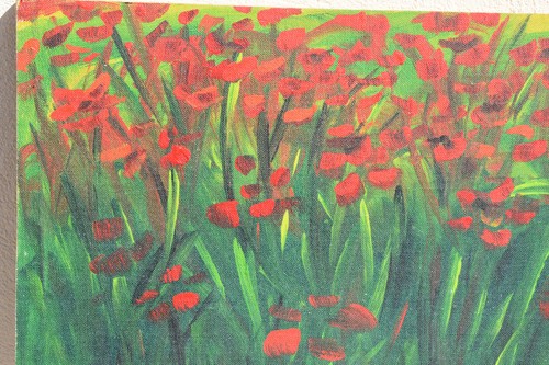 Champ coquelicots huile - coquelicots, "