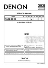Service Manuel D'Instructions pour Denon AVR-2808