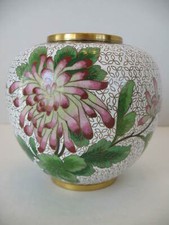 Asian Ceramic Brass and Enamel