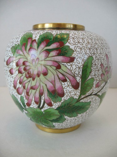 Asian ceramic brass - asian, enamel