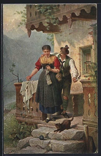 Carte postale couple - , en