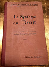 1930 La SYNTHESE du DROIT