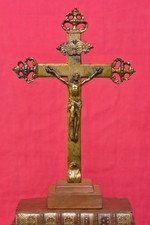 CRUCIFIX bronze doré XVIIIe 18e siècle CROIX CHRIST religion 18th century cross