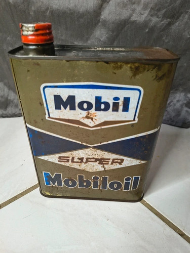 Ancien bidon huile mobil - ancien,