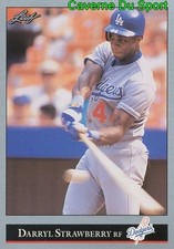 029   DARRYL STRAWBERRY    LOS ANGELES DODGERS  BASEBALL CARD LEAF 1992