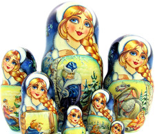 10 Poupées russes Matriochka H26 Exclusive Miniature Palekh Peinte main Signée