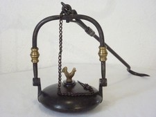 Authentique ancienne lampe à huile de mineur (rave) / 1880 / Eclairage