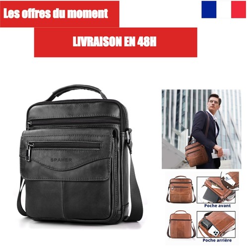 Sacoche homme cuir véritable - cuir,