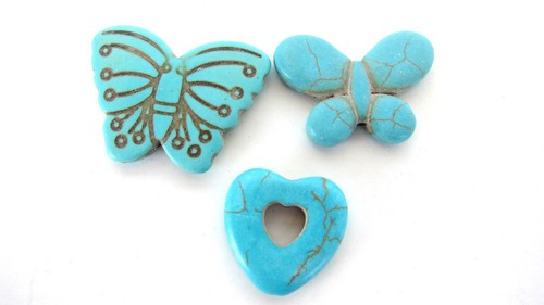 Aqua blue dyed magnesite - aqua,