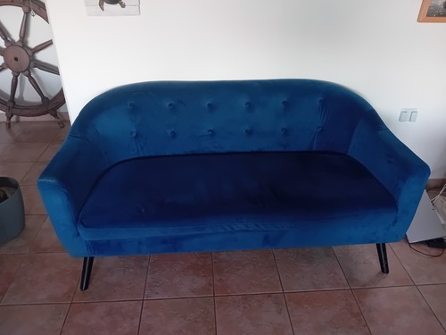 Canapé bleu - canapé,