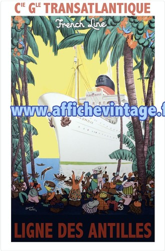 Affiche poster paquebot french - affiche,
