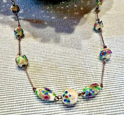 Collier ancien perles verre