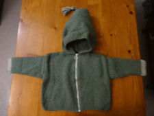 Veste à capuche grise T9/12 mois neuve tricoté mains REF 8