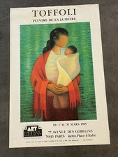 Affiche ancienne Exposition Peintre Toffoli Paris France 1985