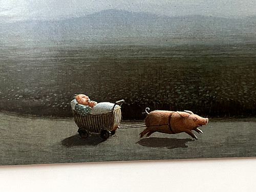 Carte postale art cochon - carte,