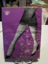RARE BAS NYLON COUTURE - FULLY FASHION STOCKINGS - BEIGE - T 10 1/2 - LG 87 CM