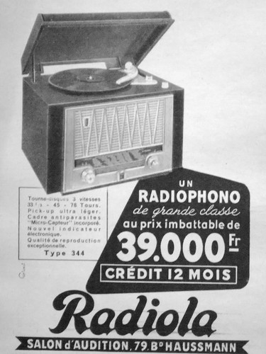 Publicité radiola tourne - radiola,
