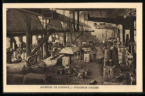 Cpa longwy fonderie acier - longwy,,