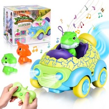 Voiture Telecommandé Dinosaure Jouet Dinosaure avec Musique et Lumières Voitu...