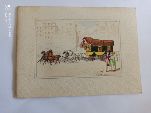 Gravure ancienne diligence