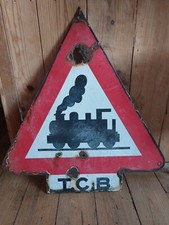 Ancienne plaque émaillée SNCF 1930 1940 train T C B signalétique 